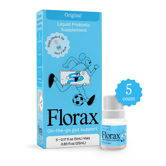 Florax - Liquid Probiotic - Original Flavor - On-the-go Gut Support for Women, Men, and Children - 5 Vials
